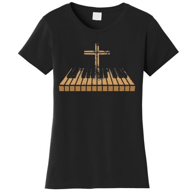 Funny Christian Band Musician Rock Music Piano Women's T-Shirt