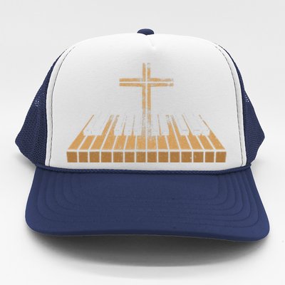 Funny Christian Band Musician Rock Music Piano Trucker Hat