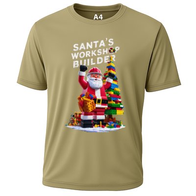 Funny Christmas Brick Blocks Building Santa Builder Boy Cooling Performance Crew T-Shirt