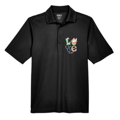 Funny Cute Bunny Love Licensed Practical Nurse Easter LPN Men's Origin Performance Pique Polo