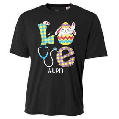 Funny Cute Bunny Love Licensed Practical Nurse Easter LPN Cooling Performance Crew T-Shirt