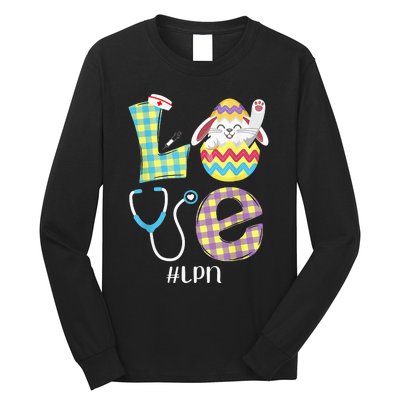 Funny Cute Bunny Love Licensed Practical Nurse Easter LPN Long Sleeve Shirt