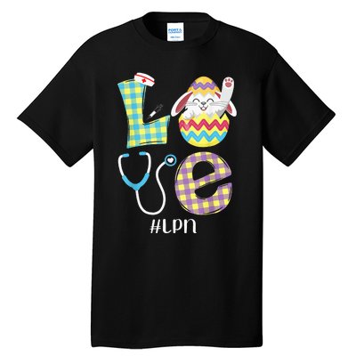 Funny Cute Bunny Love Licensed Practical Nurse Easter LPN Tall T-Shirt