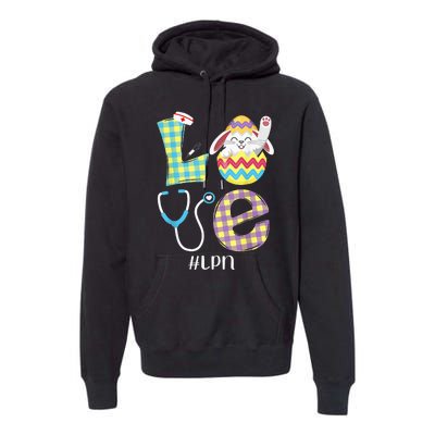 Funny Cute Bunny Love Licensed Practical Nurse Easter LPN Premium Hoodie