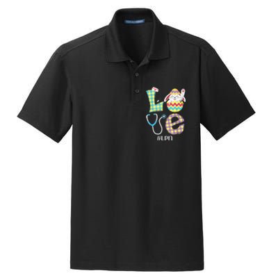 Funny Cute Bunny Love Licensed Practical Nurse Easter LPN Dry Zone Grid Polo