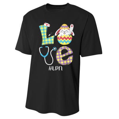 Funny Cute Bunny Love Licensed Practical Nurse Easter LPN Performance Sprint T-Shirt