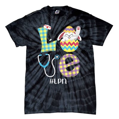 Funny Cute Bunny Love Licensed Practical Nurse Easter LPN Tie-Dye T-Shirt