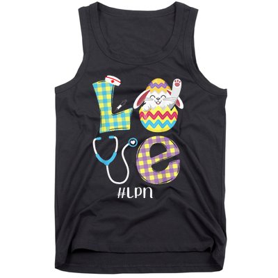 Funny Cute Bunny Love Licensed Practical Nurse Easter LPN Tank Top