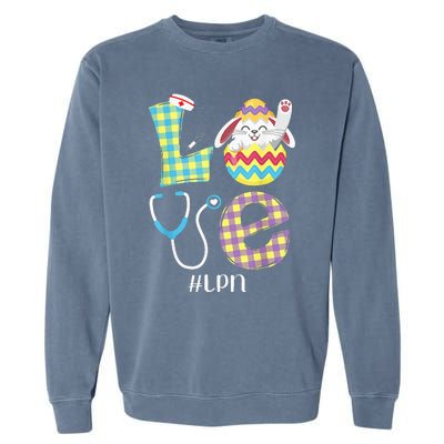 Funny Cute Bunny Love Licensed Practical Nurse Easter LPN Garment-Dyed Sweatshirt