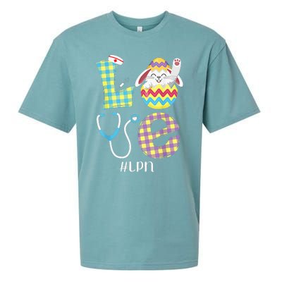 Funny Cute Bunny Love Licensed Practical Nurse Easter LPN Sueded Cloud Jersey T-Shirt