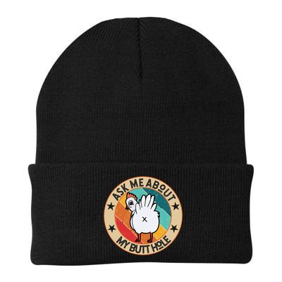 Funny Chicken Butt Design Ask Me About My Butthole Mom Dad Cute Gift Beanie