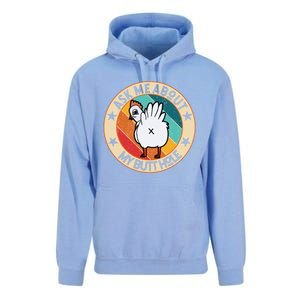 Funny Chicken Butt Design Ask Me About My Butthole Mom Dad Cute Gift Unisex Surf Hoodie