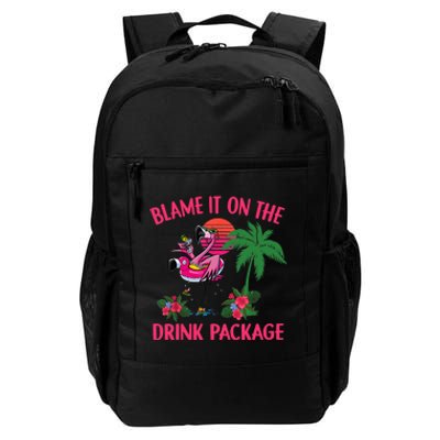 Flamingo Cruise Blame It on the Drink Package Drinking Booze Daily Commute Backpack