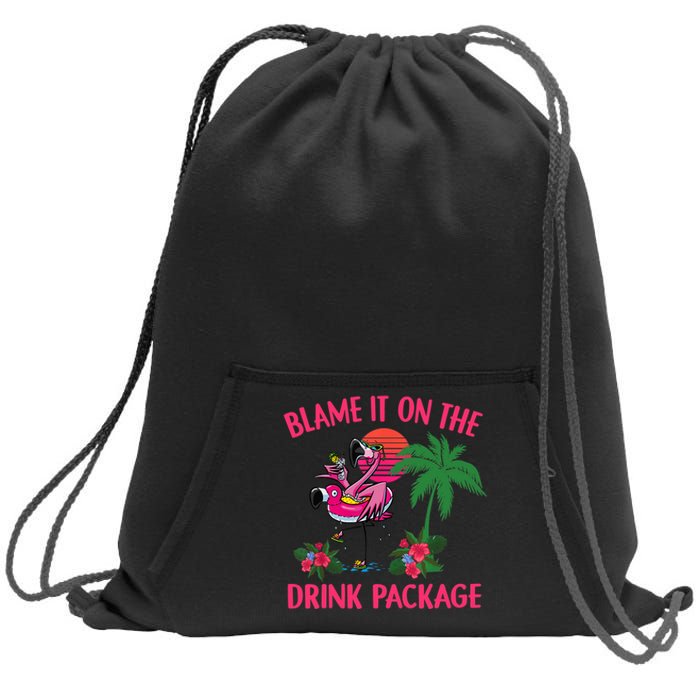 Flamingo Cruise Blame It on the Drink Package Drinking Booze Sweatshirt Cinch Pack Bag