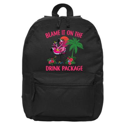 Flamingo Cruise Blame It on the Drink Package Drinking Booze 16 in Basic Backpack