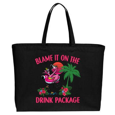 Flamingo Cruise Blame It on the Drink Package Drinking Booze Cotton Canvas Jumbo Tote