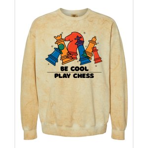 Funny Chess Be Cool Play Chess Colorblast Crewneck Sweatshirt