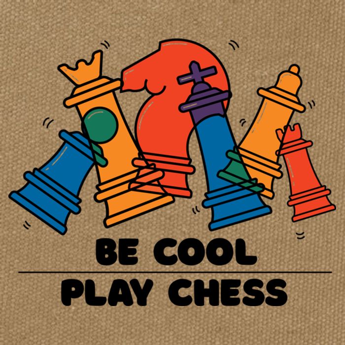 Funny Chess Be Cool Play Chess Cotton Canvas Backpack