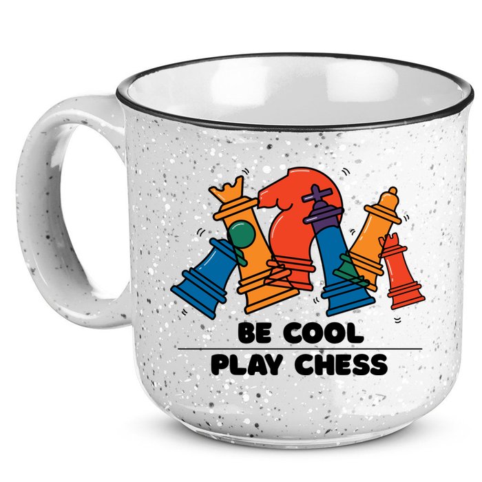 Funny Chess Be Cool Play Chess 15oz Campfire Ceramic Mug