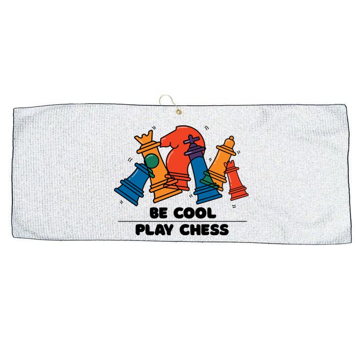 Funny Chess Be Cool Play Chess Large Microfiber Waffle Golf Towel
