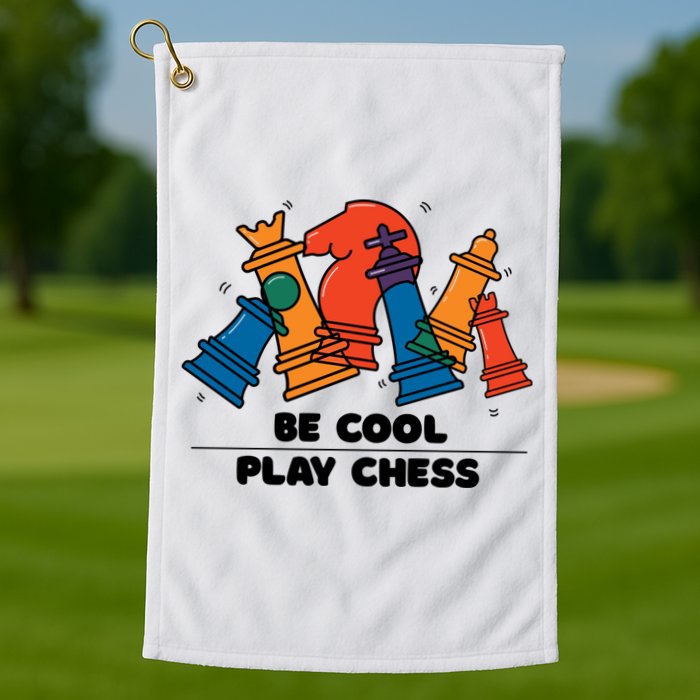 Funny Chess Be Cool Play Chess Golf Towel