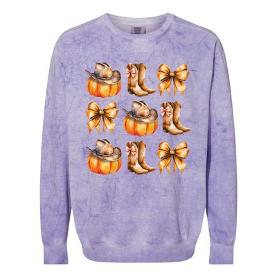 Funny Coquette Bow Pumpkin Halloween Ghost Spooky Season Colorblast Crewneck Sweatshirt