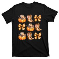 Funny Coquette Bow Pumpkin Halloween Ghost Spooky Season T-Shirt