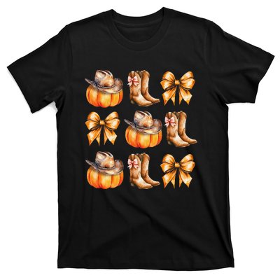 Funny Coquette Bow Pumpkin Halloween Ghost Spooky Season T-Shirt