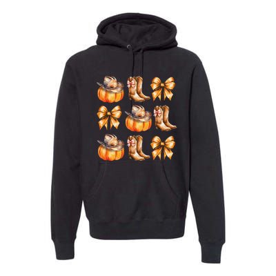 Funny Coquette Bow Pumpkin Halloween Ghost Spooky Season Premium Hoodie