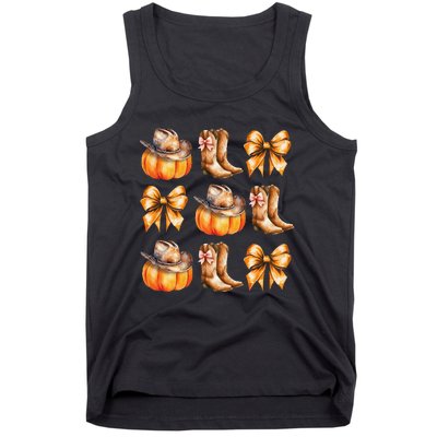 Funny Coquette Bow Pumpkin Halloween Ghost Spooky Season Tank Top