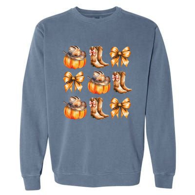 Funny Coquette Bow Pumpkin Halloween Ghost Spooky Season Garment-Dyed Sweatshirt