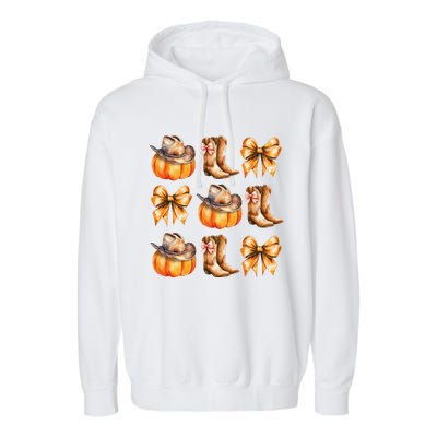 Funny Coquette Bow Pumpkin Halloween Ghost Spooky Season Garment-Dyed Fleece Hoodie