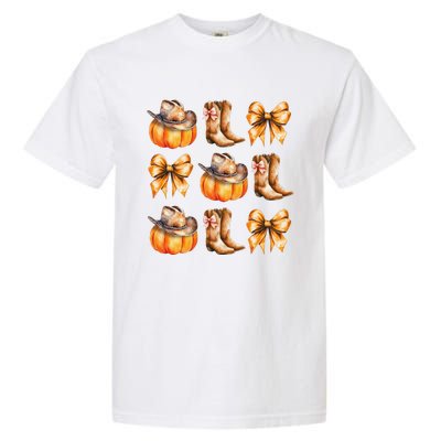 Funny Coquette Bow Pumpkin Halloween Ghost Spooky Season Garment-Dyed Heavyweight T-Shirt