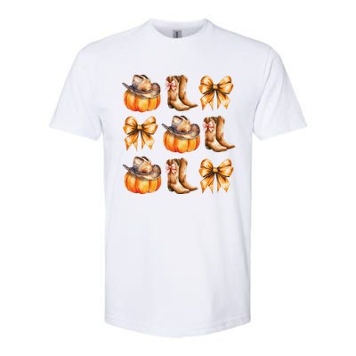 Funny Coquette Bow Pumpkin Halloween Ghost Spooky Season Softstyle CVC T-Shirt