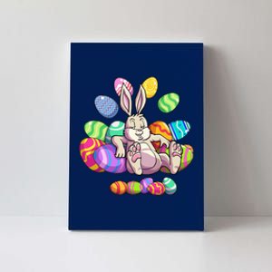 Funny Cute Bunny Wearing Glasses Leopard Easter Day Canvas