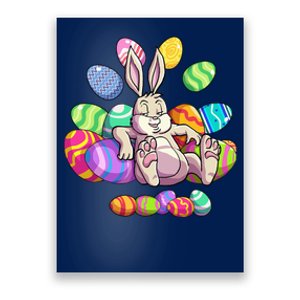 Funny Cute Bunny Wearing Glasses Leopard Easter Day Poster