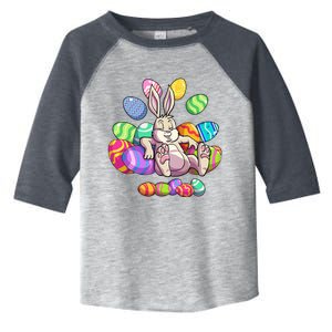 Funny Cute Bunny Wearing Glasses Leopard Easter Day Toddler Fine Jersey T-Shirt