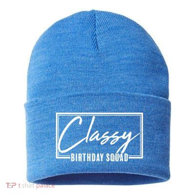 Funny Classy Birthday Squad Matching Group Shirts Sustainable Knit Beanie