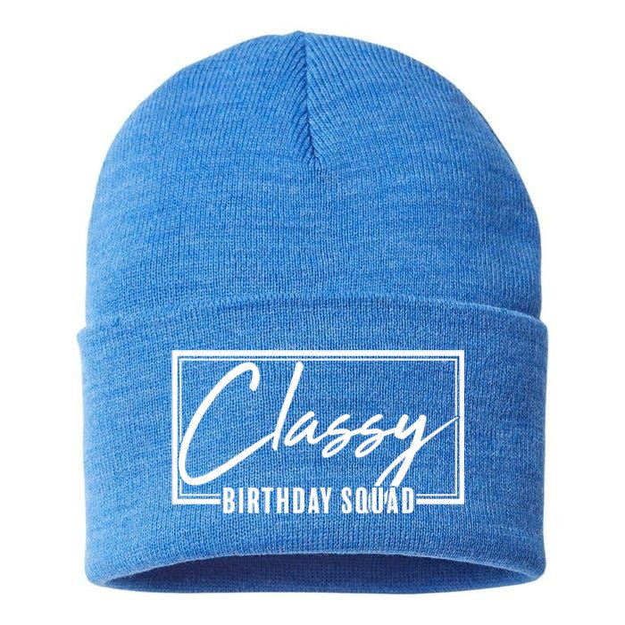 Funny Classy Birthday Squad Matching Group Shirts Sustainable Knit Beanie