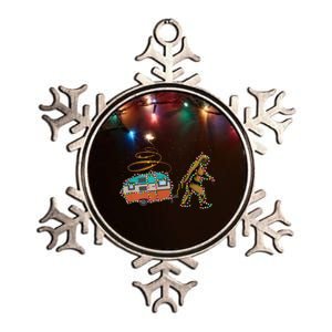 Funny Camping Bigfoot Light Christmas Tree Gifts Xmas Idea Metallic Star Ornament