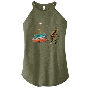 Funny Camping Bigfoot Light Christmas Tree Gifts Xmas Idea Women's Perfect Tri Rocker Tank