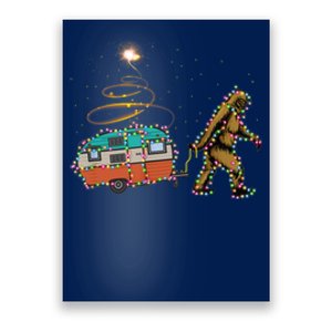 Funny Camping Bigfoot Light Christmas Tree Gifts Xmas Idea Poster