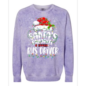 Funny Christmas Bus Driver Santa Favorite Bus Driver Colorblast Crewneck Sweatshirt