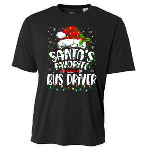 Funny Christmas Bus Driver Santa Favorite Bus Driver Cooling Performance Crew T-Shirt