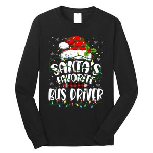 Funny Christmas Bus Driver Santa Favorite Bus Driver Long Sleeve Shirt