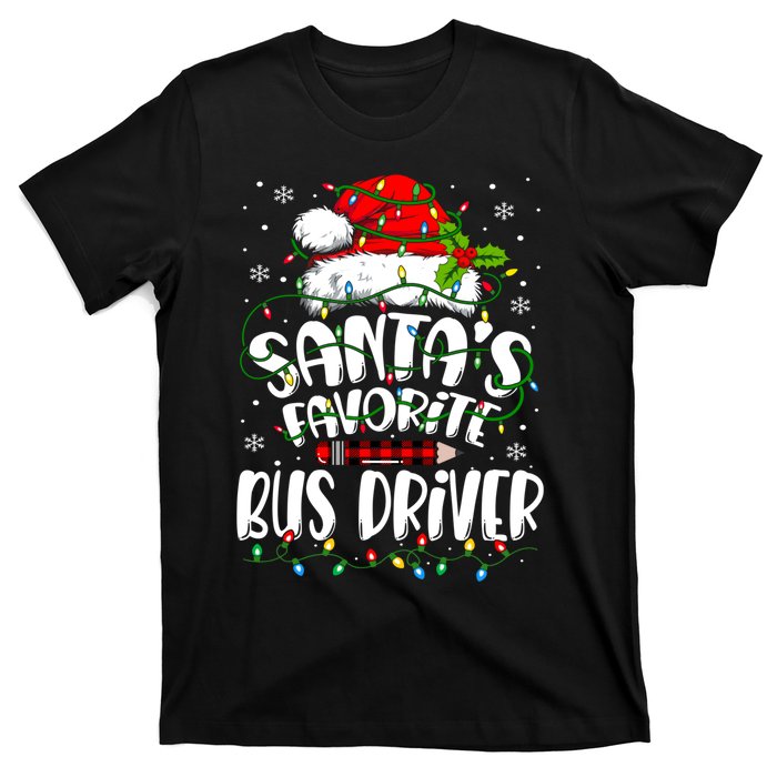 Funny Christmas Bus Driver Santa Favorite Bus Driver T-Shirt