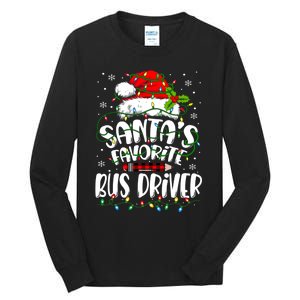 Funny Christmas Bus Driver Santa Favorite Bus Driver Tall Long Sleeve T-Shirt