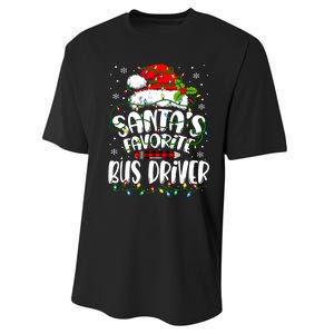 Funny Christmas Bus Driver Santa Favorite Bus Driver Performance Sprint T-Shirt