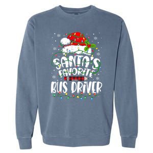 Funny Christmas Bus Driver Santa Favorite Bus Driver Garment-Dyed Sweatshirt