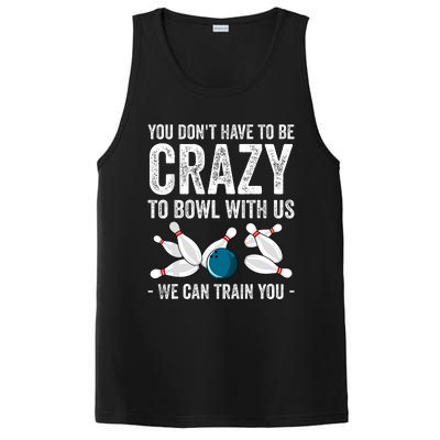 Funny Crazy Bowling Gift Bowlers Ten Pin Players PosiCharge Competitor Tank